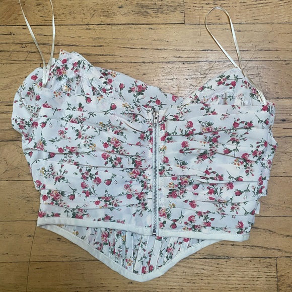 Ruby and Jenna ruched floral corset with zipper. Size small. NWT! - Picture 3 of 4